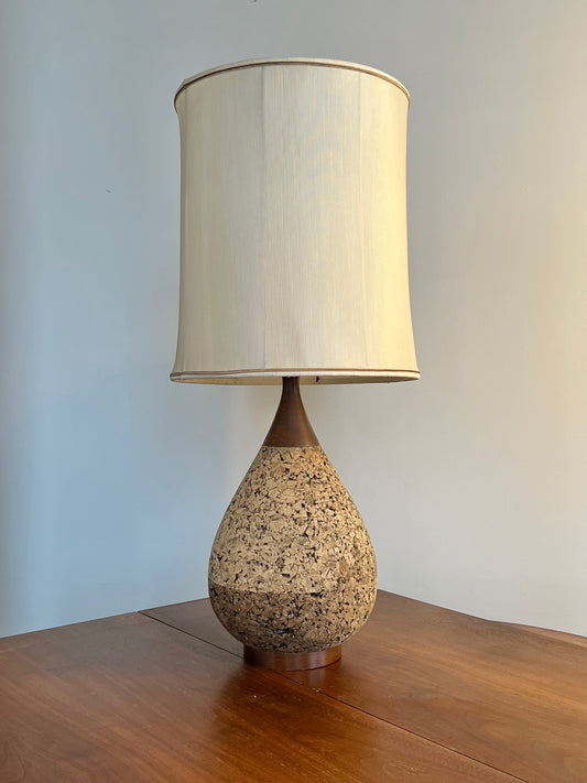 Mid Century Modern Cork Table Lamp