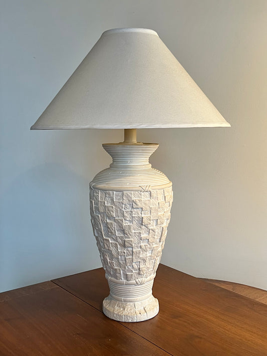 Vintage Post Modern Travertine Table Lamp
