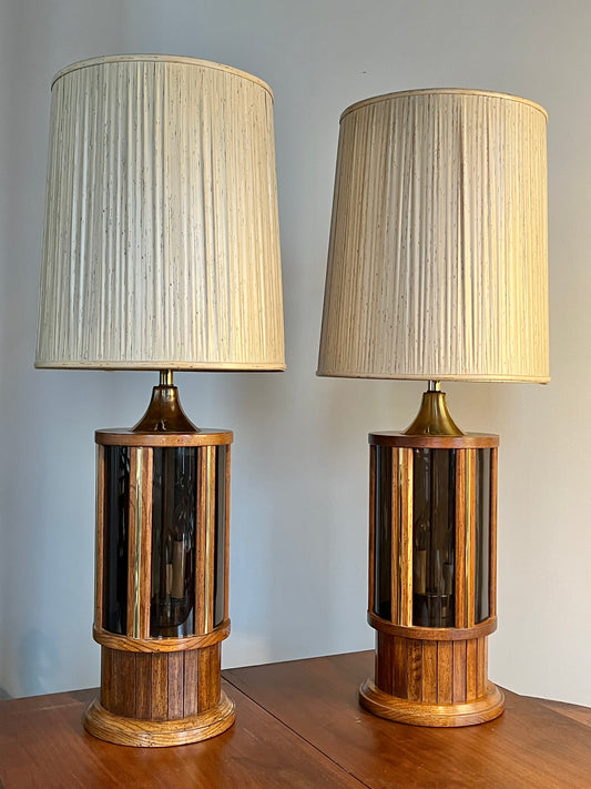 Vintage Mid Century Modern Candle Table Lamps