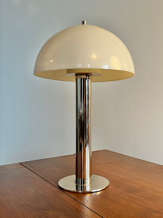 Vintage Von Nessen Chrome Mushroom Table Lamp