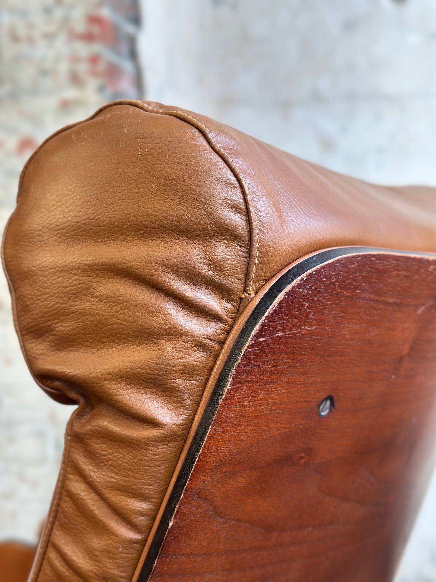 Original Leather Plycraft Swivel Recliner