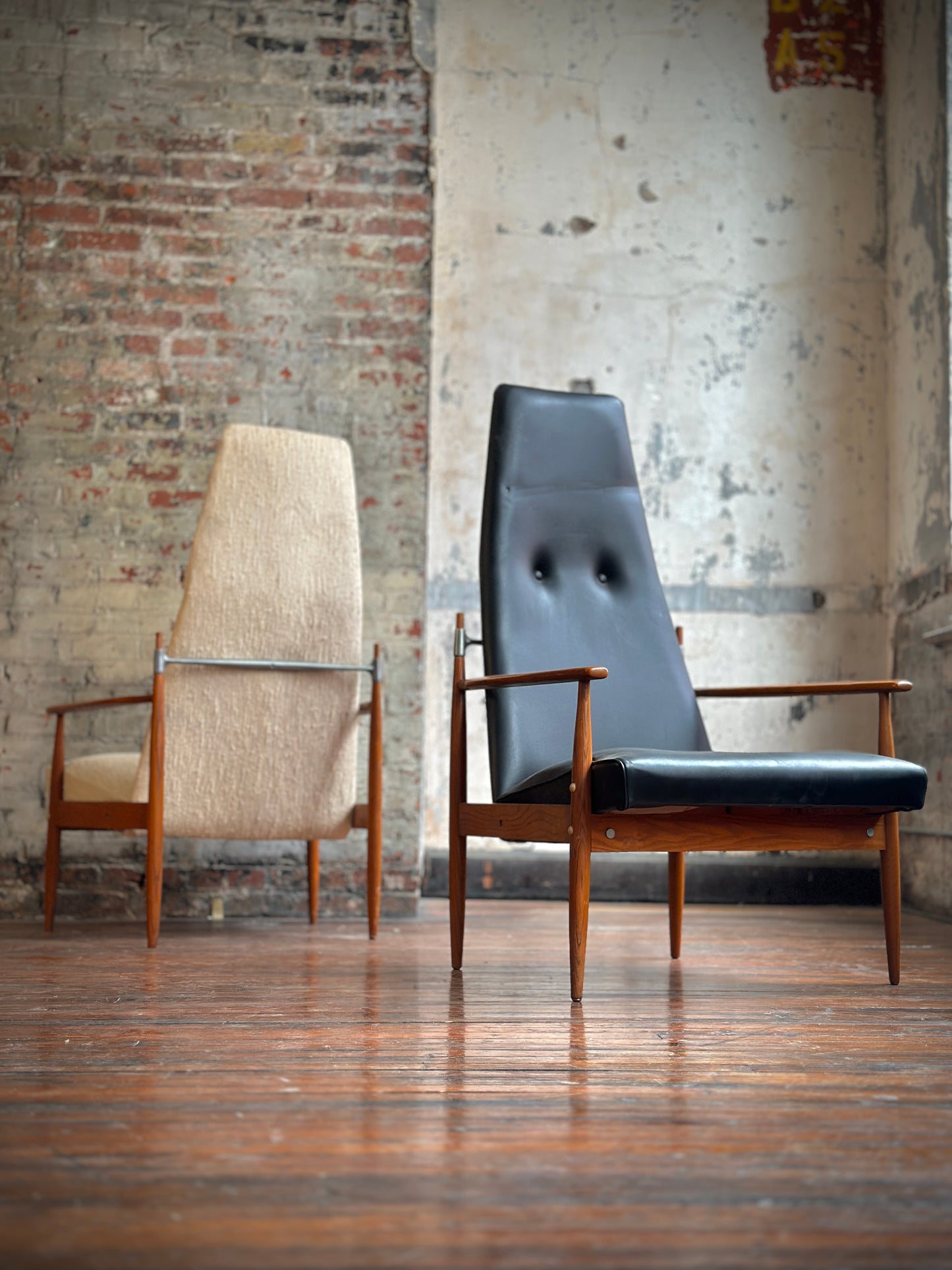 Peter Hvidt High-Back Lounge Chairs with Restoration and Upholstery Included