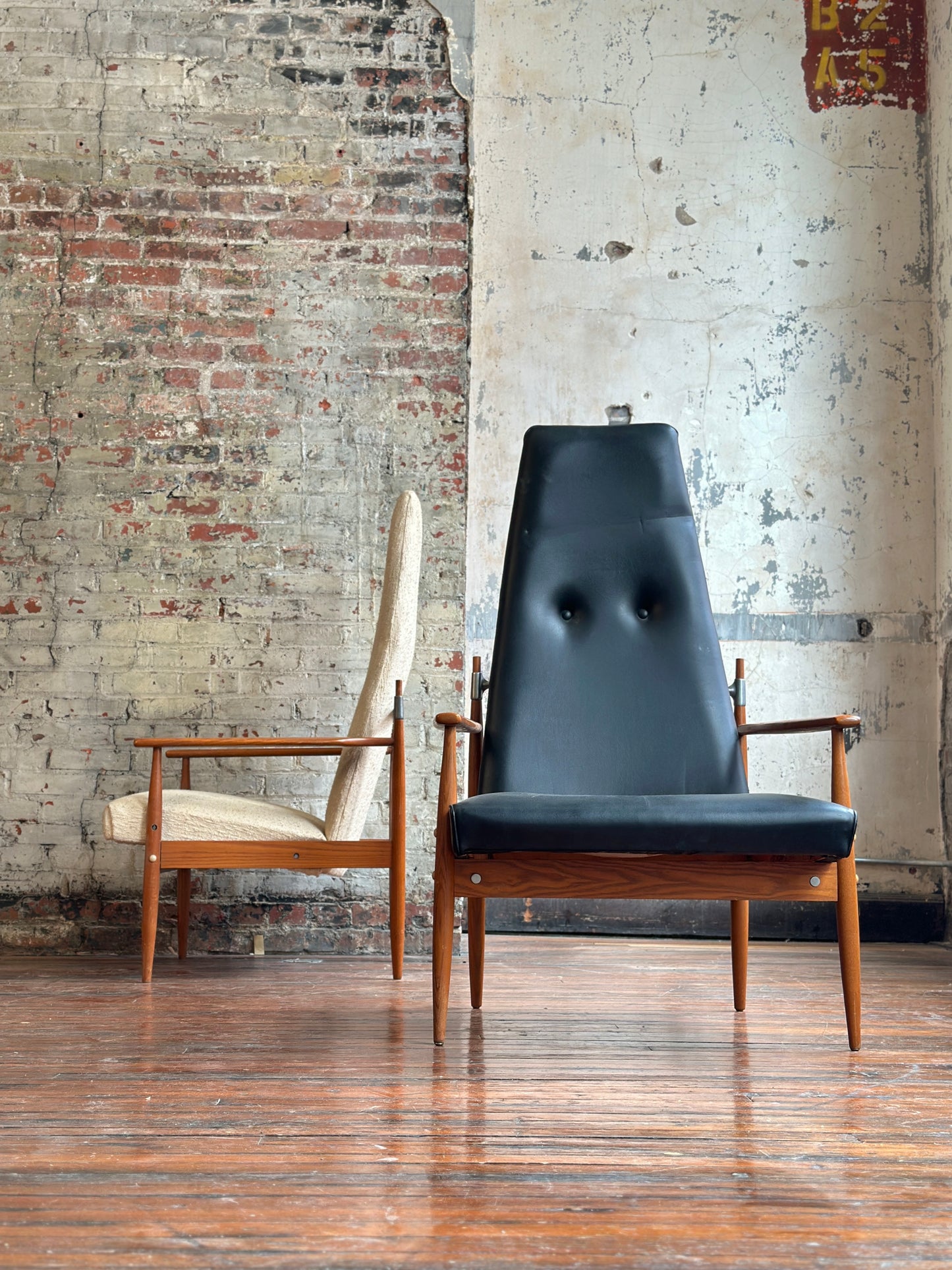 Peter Hvidt High-Back Lounge Chairs with Restoration and Upholstery Included