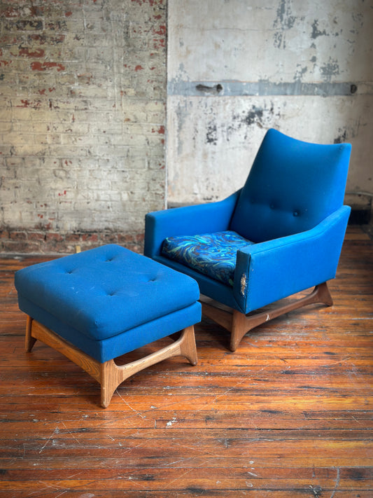 Adrian Pearsall Lounge Chair and Ottoman with Restoration and Upholstery Included