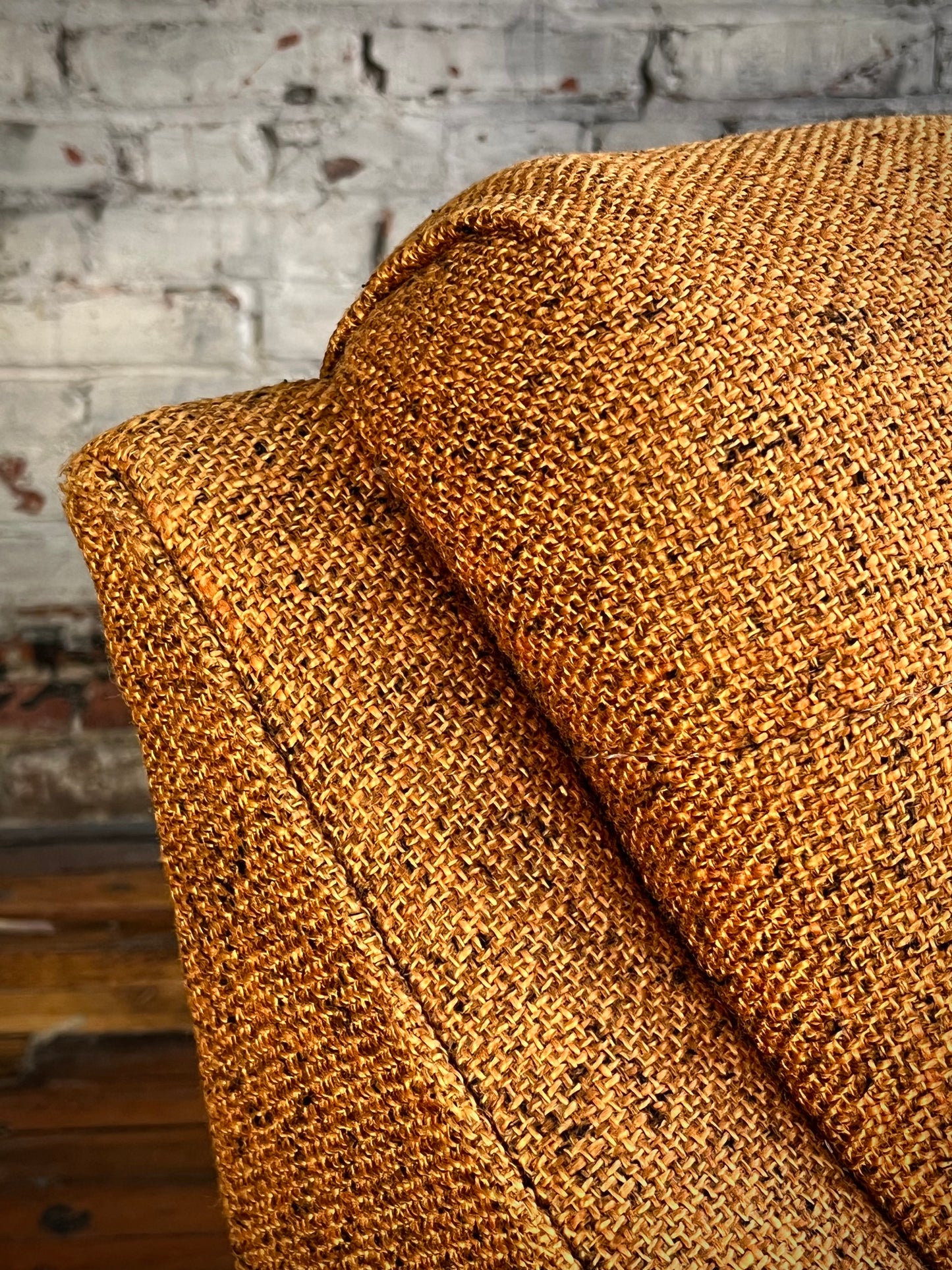 Vintage Orange Tweed Sofa