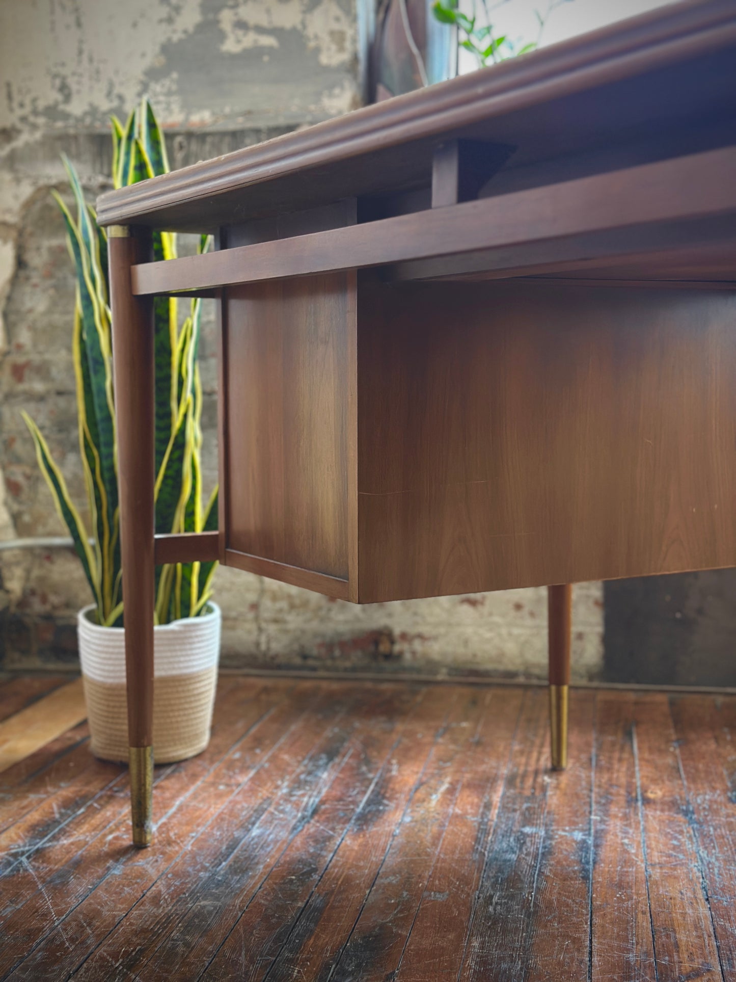 John Widdicomb Brass Mounted Cherry Desk