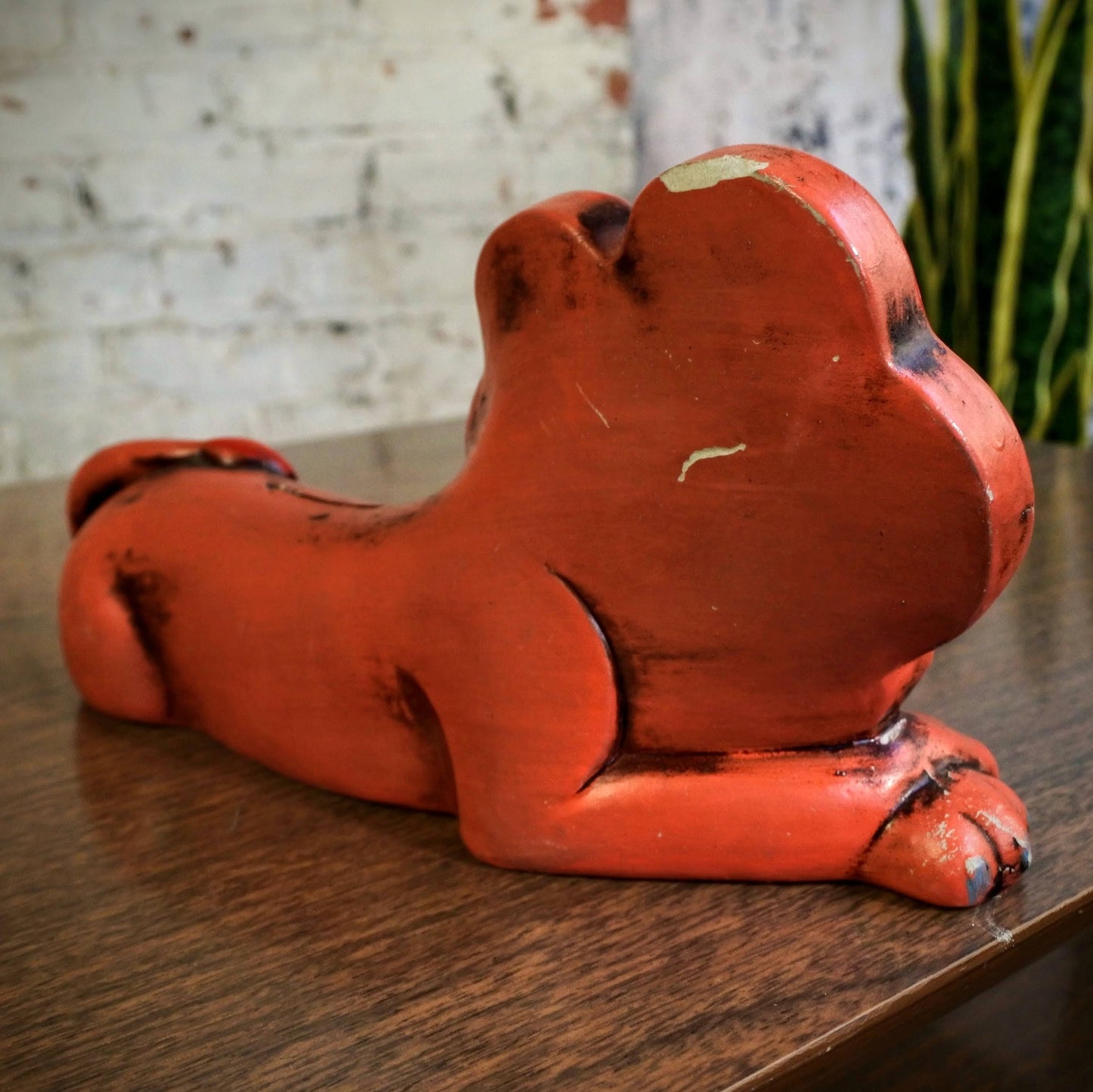 Kitschy Lion Chalkware Vintage Coinbank
