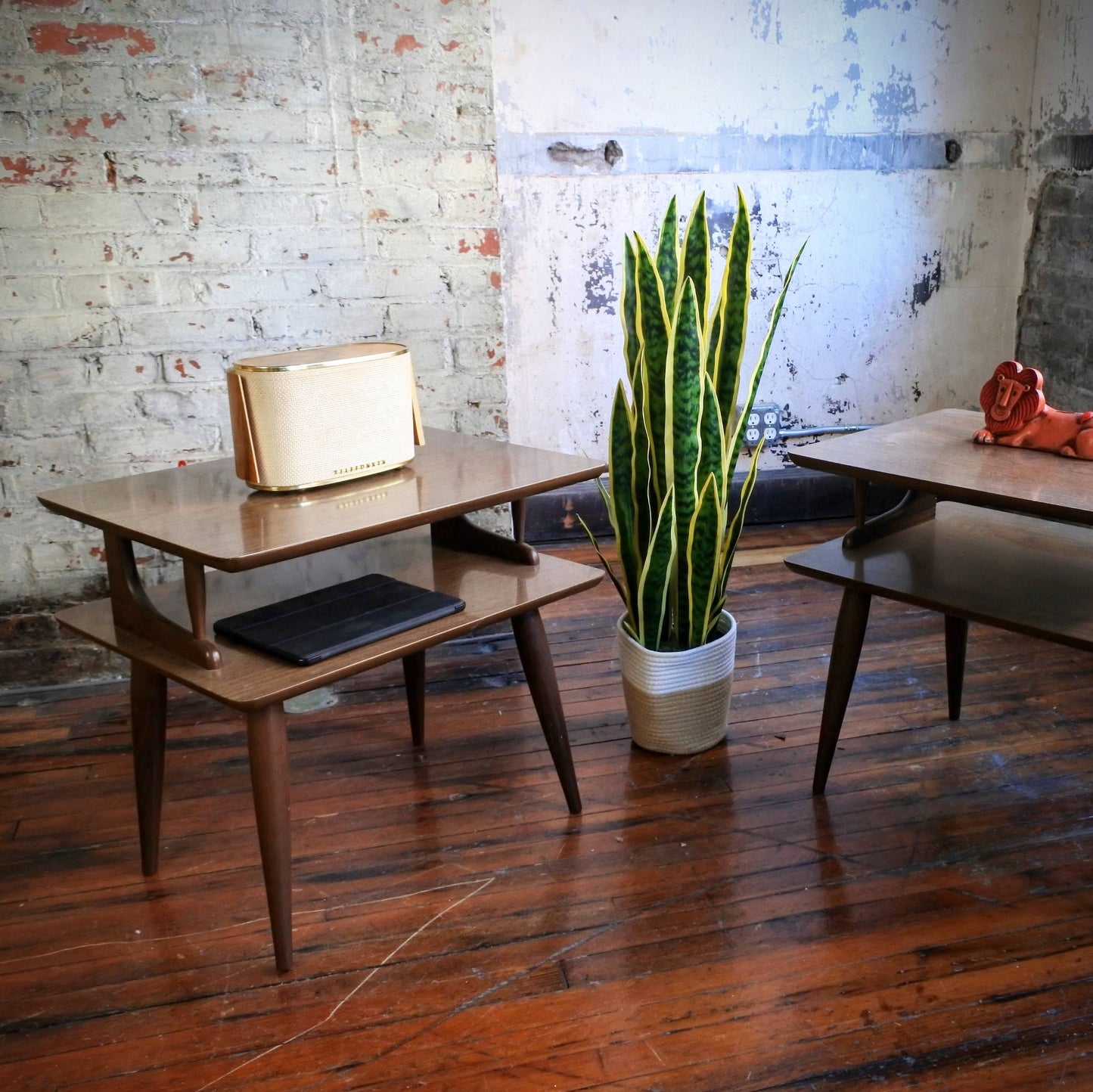 Vintage Laminate Top Side Tables (Pair)