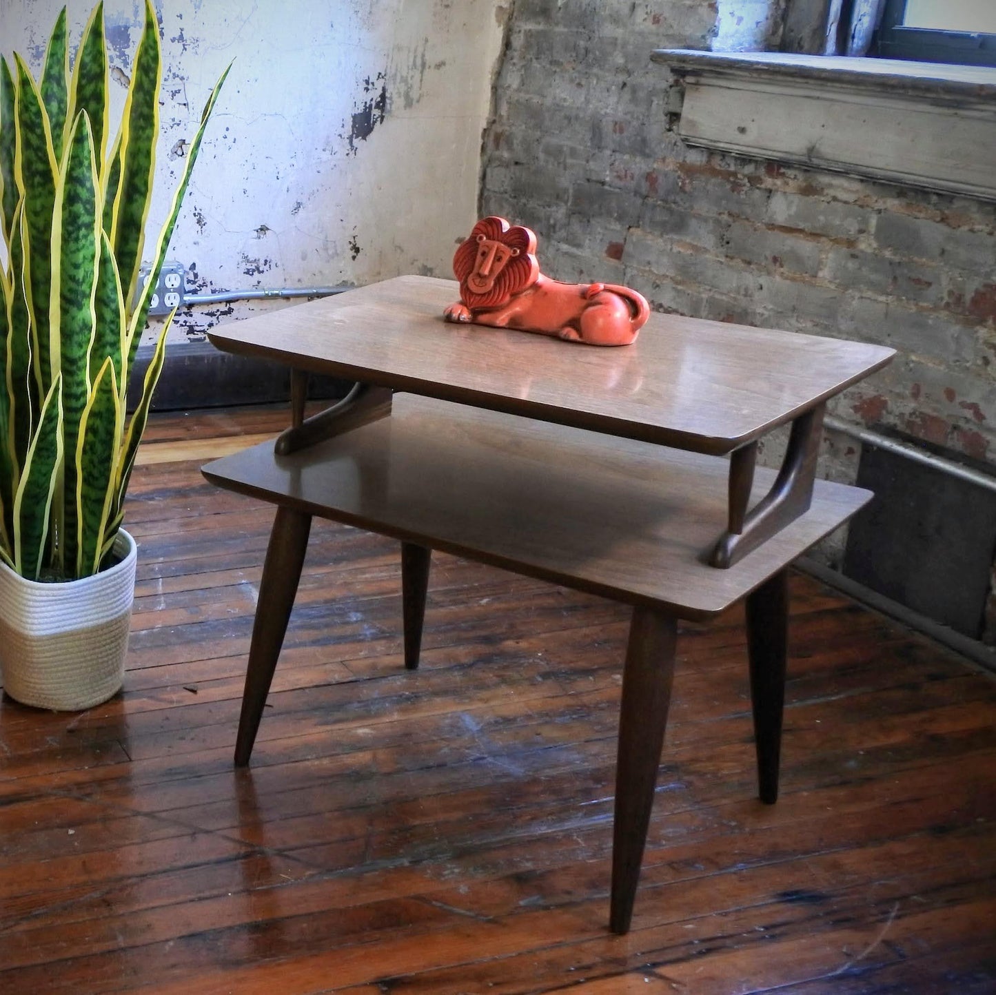 Vintage Laminate Top Side Tables (Pair)