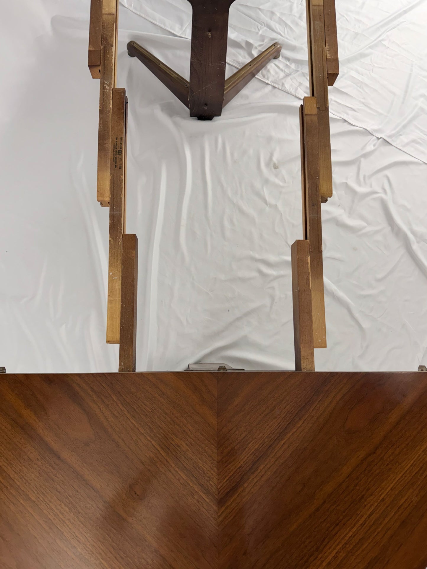 Wooden dining table  on a white background