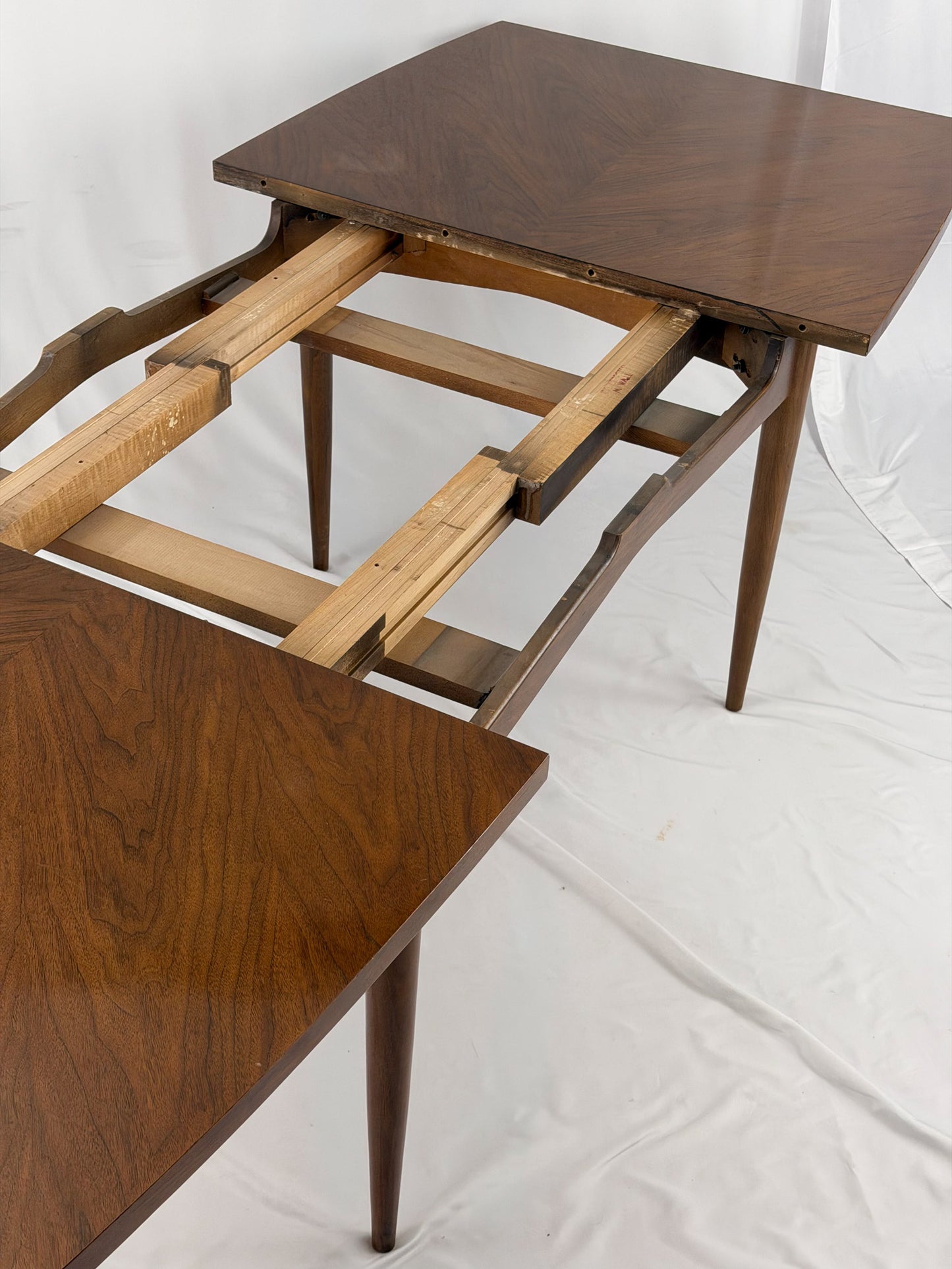 Wooden table on a white background