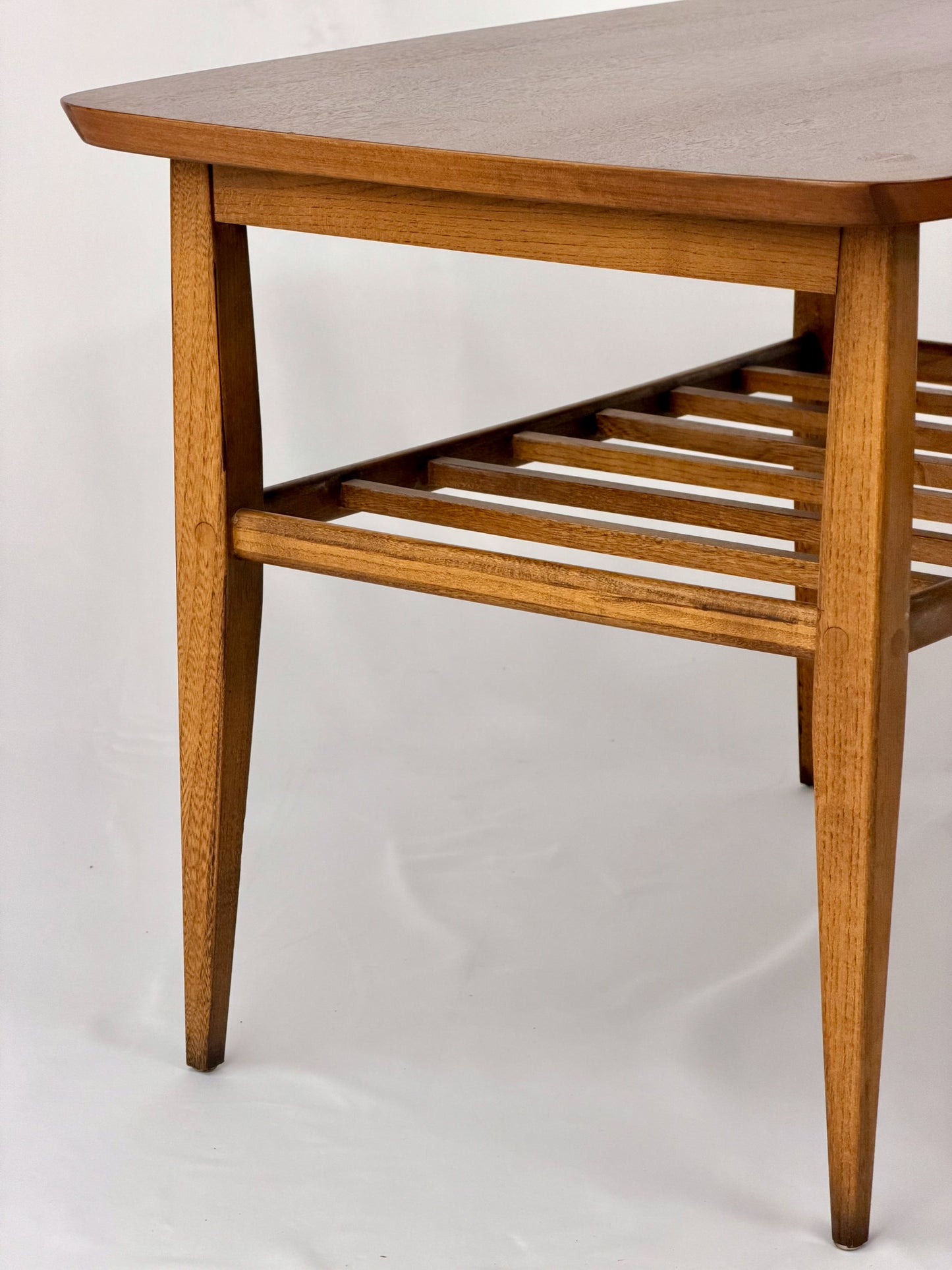  wooden side tables on a white background