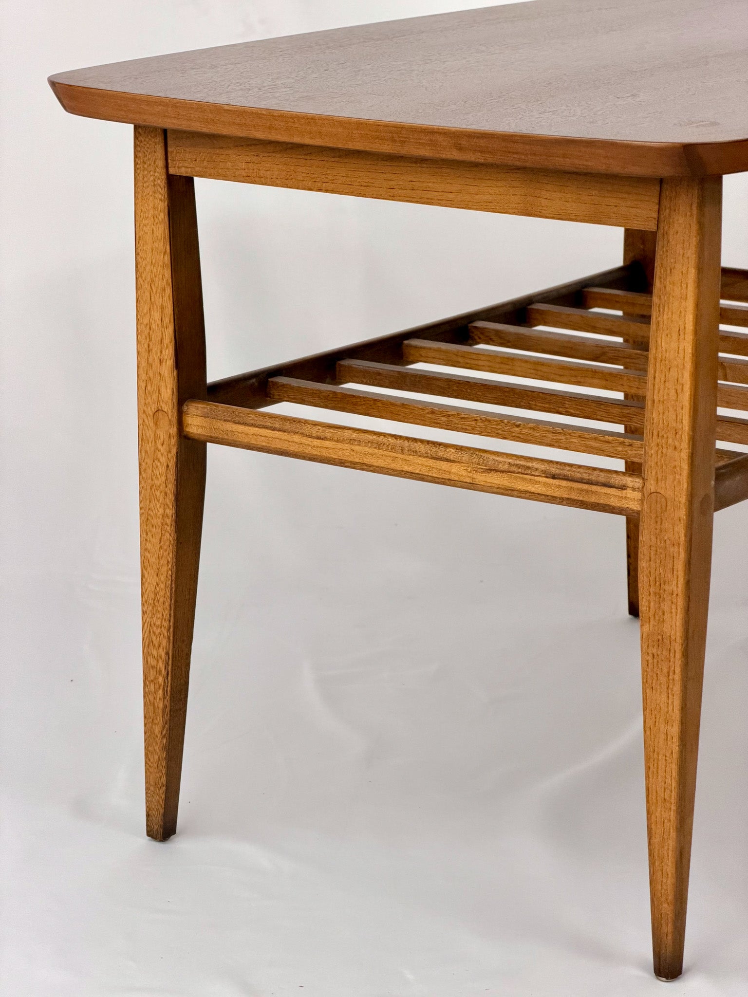  wooden side tables on a white background