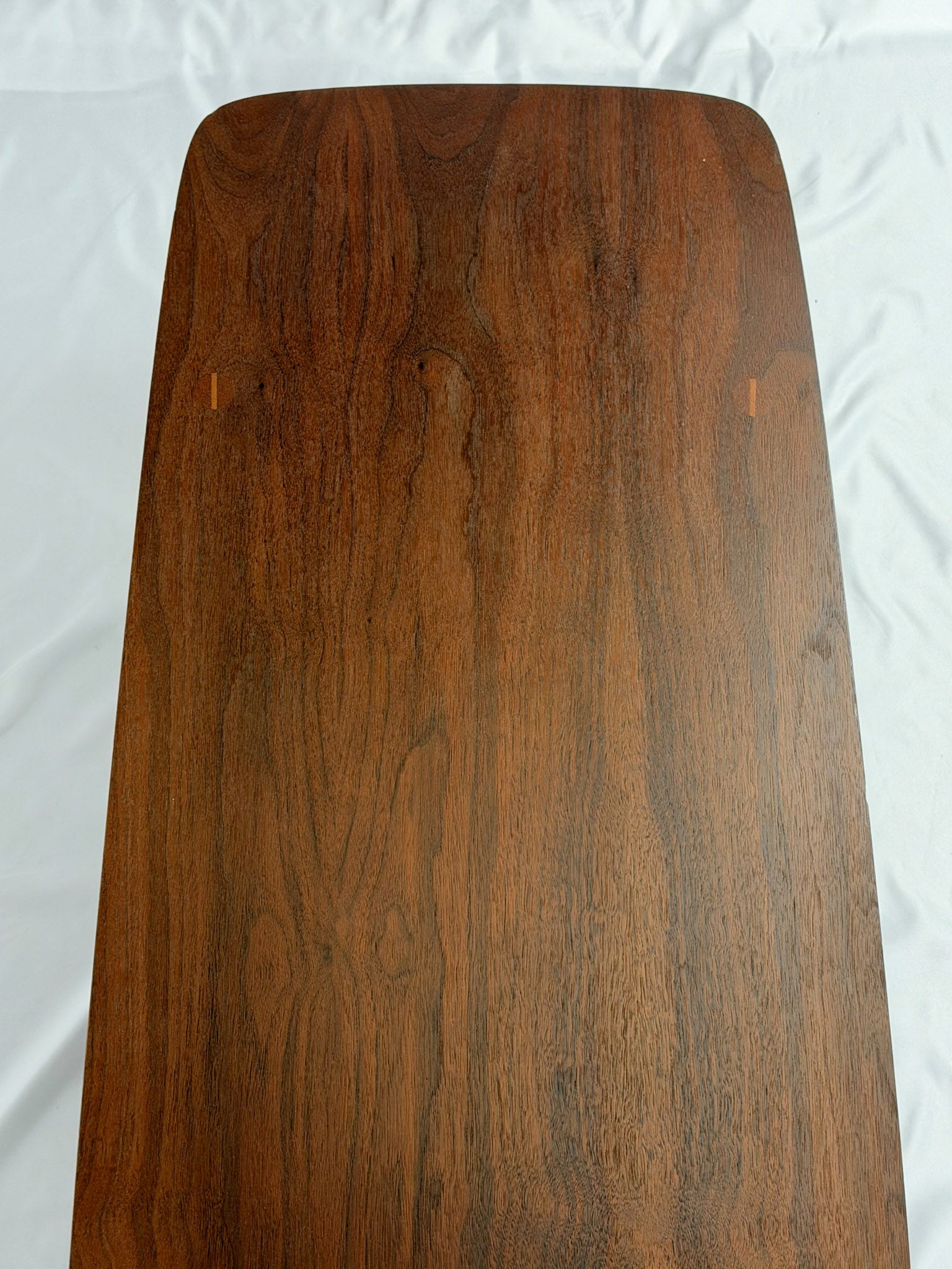 Wooden coffee table on a white background