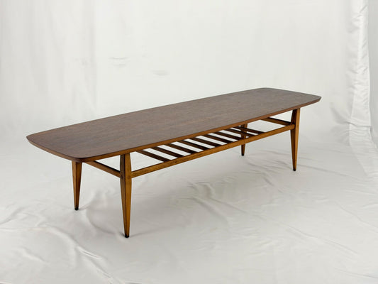 Wooden coffee table on a white background