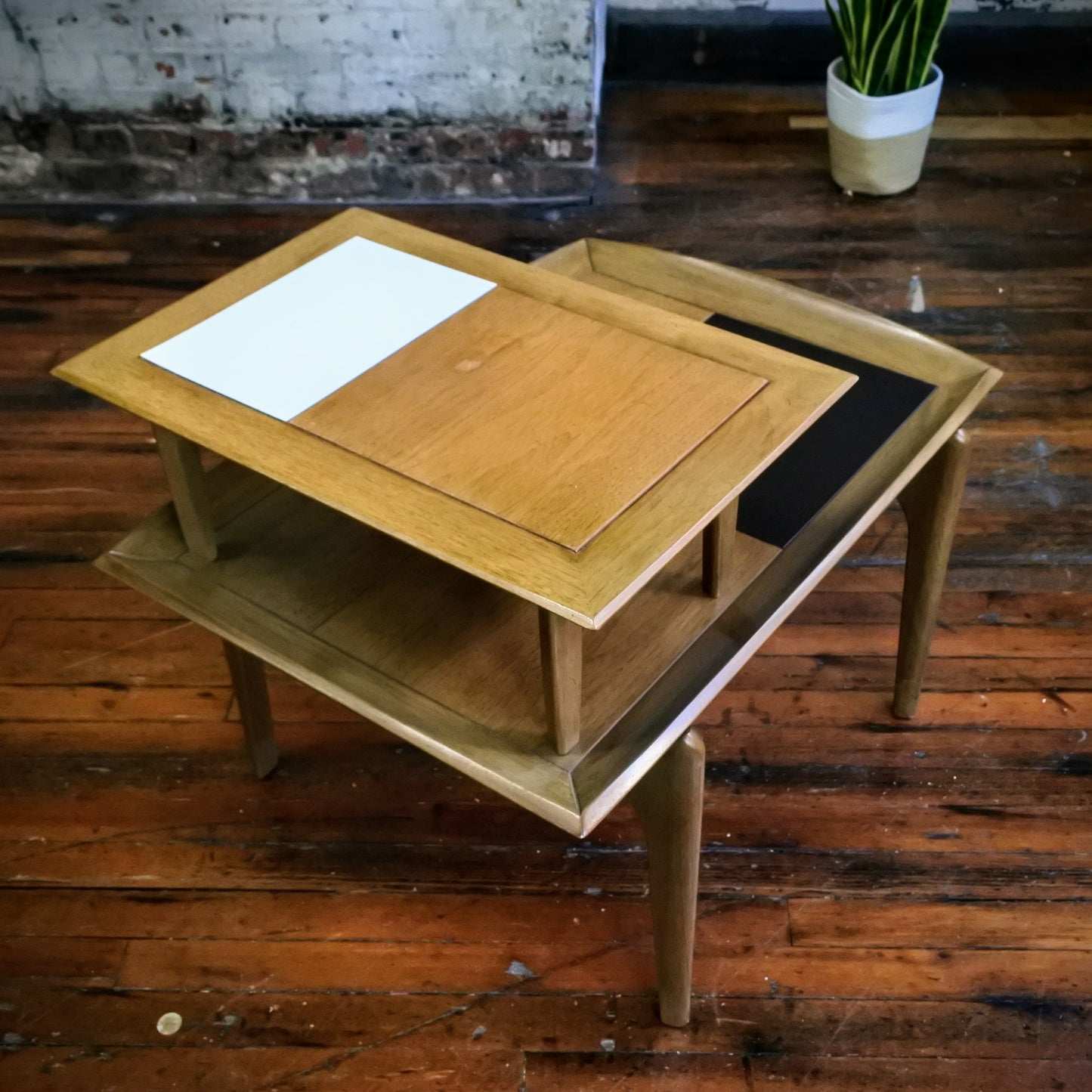 MCM Brown Saltman Boomerang Side Table