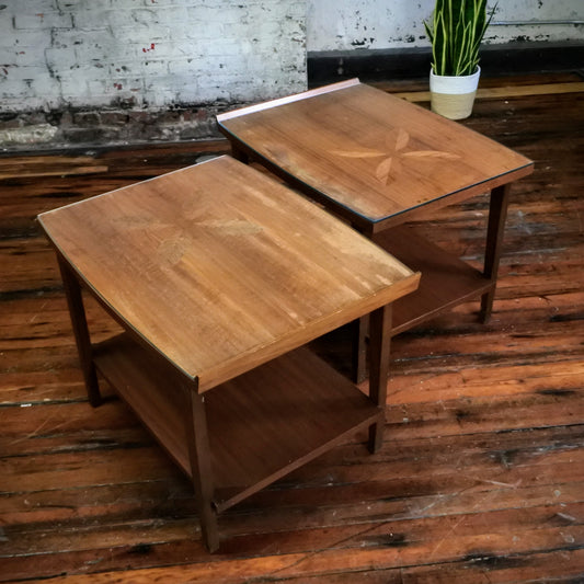 Lane MCM Side Table (Pair) w/ Restored Tops