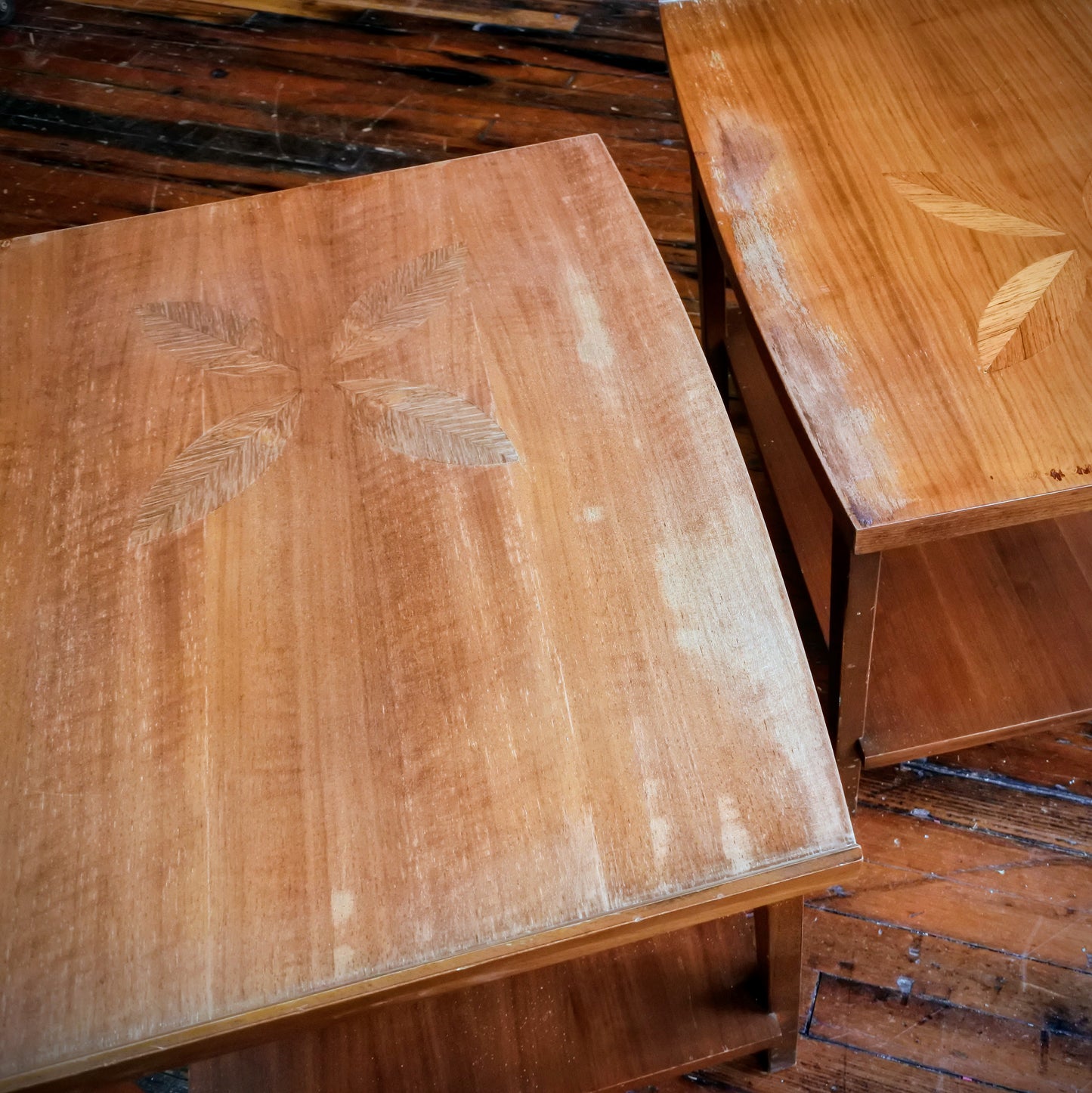 Lane MCM Side Table (Pair) w/ Restored Tops