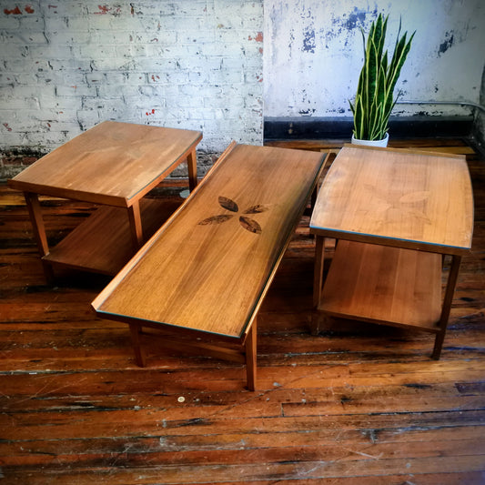 Lane MCM Coffee Table and Side Tables w/ Restored Tops (Set)