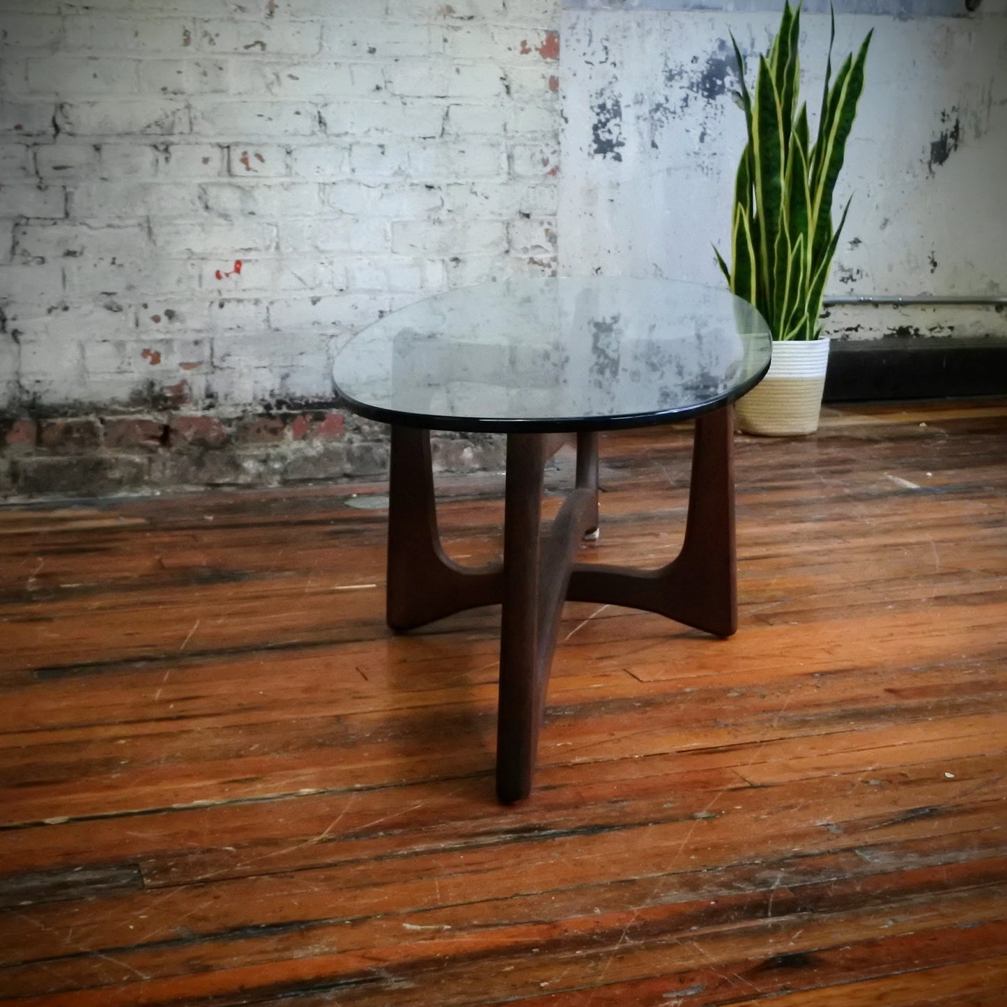 Adrian Pearsall MCM Ribbon Glass Top Coffee Table