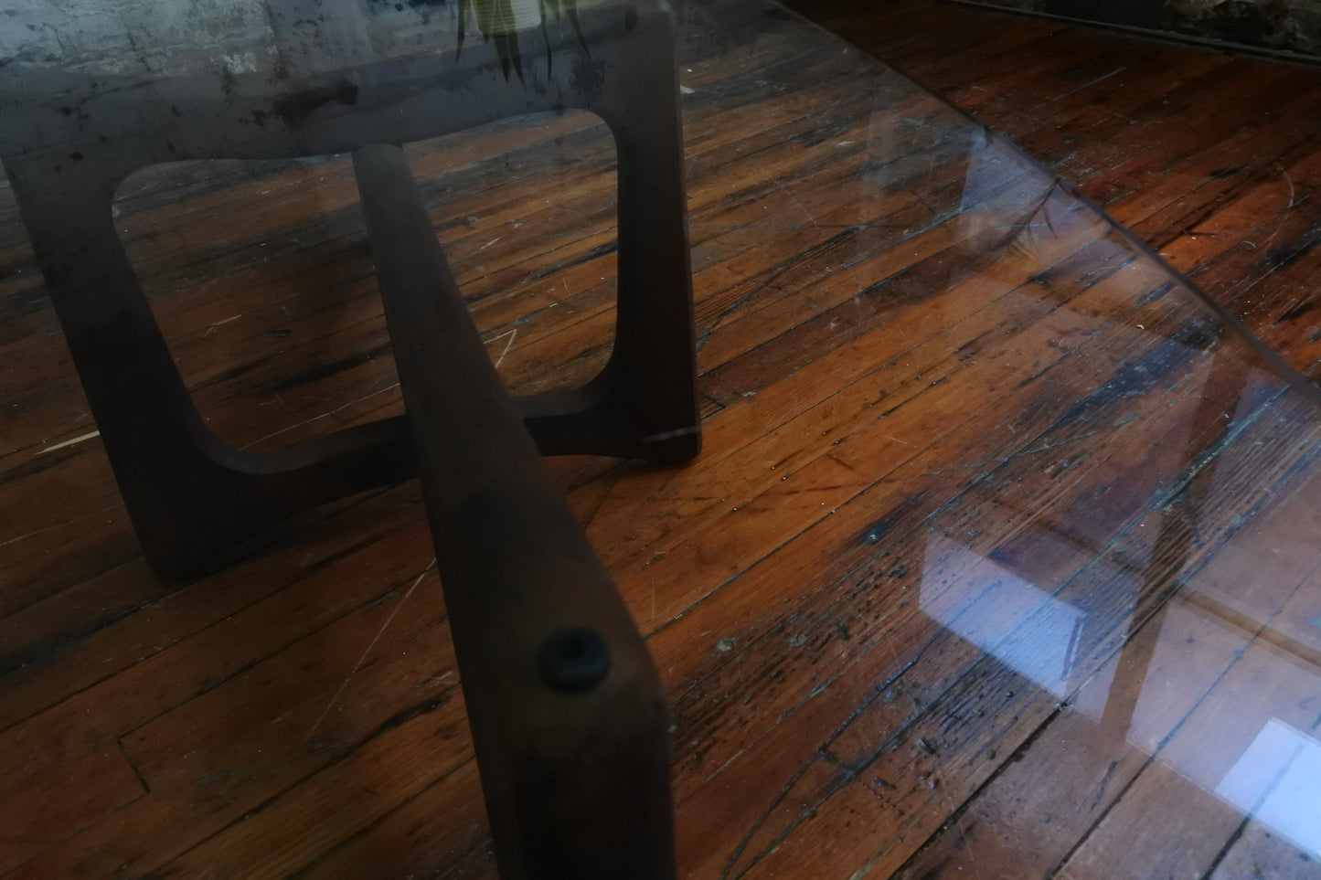 Adrian Pearsall MCM Ribbon Glass Top Coffee Table