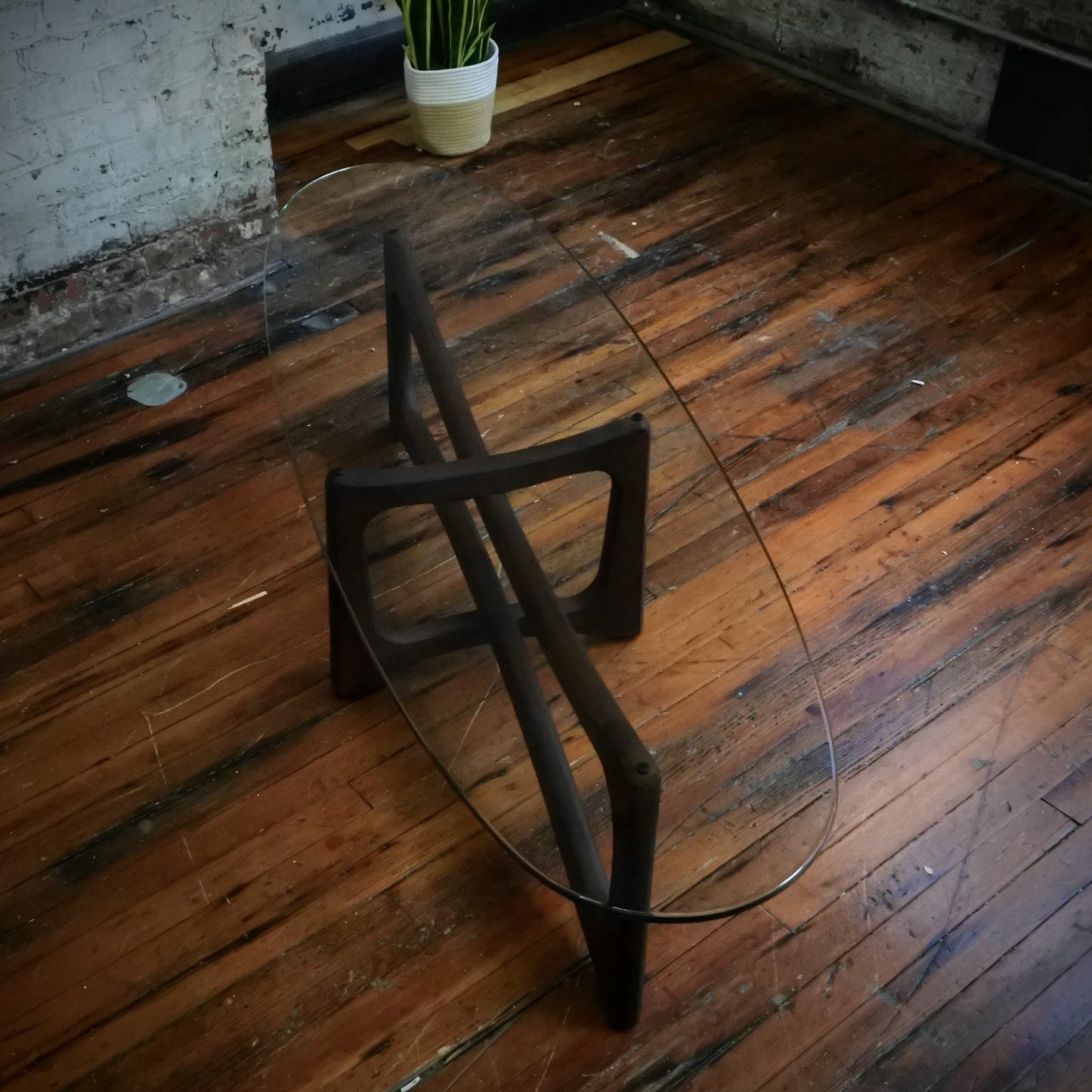 Adrian Pearsall MCM Ribbon Glass Top Coffee Table