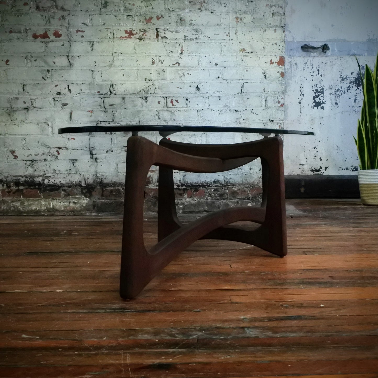 Adrian Pearsall MCM Ribbon Glass Top Coffee Table