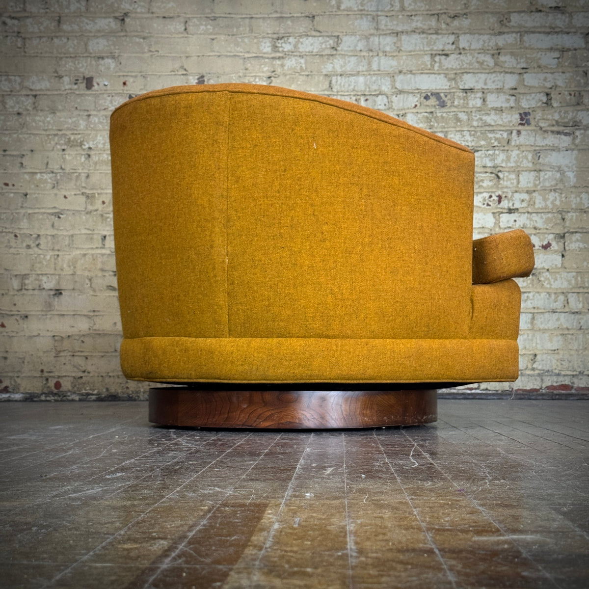 MCM Walnut Base Barrel Chair (YOU Customize!)