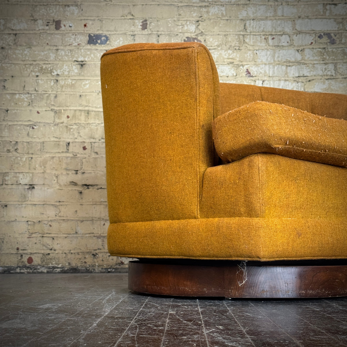 MCM Walnut Base Barrel Chair (YOU Customize!)