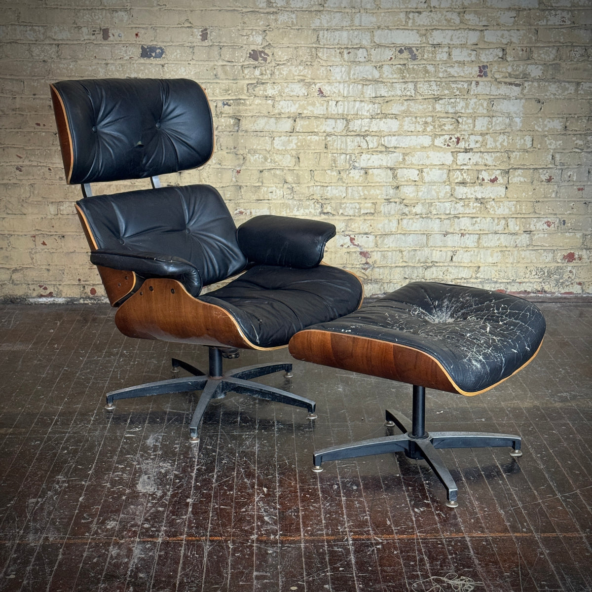 Vintage Selig Eames Style Lounge Chair and Ottoman (YOU Customize!)