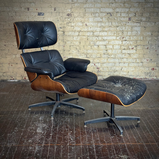 Vintage Selig Eames Style Lounge Chair and Ottoman (YOU Customize!)