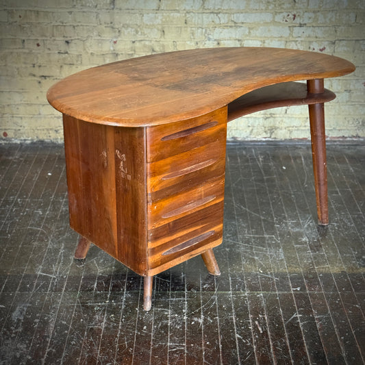 Bissman Kidney Bean Solid Walnut Desk