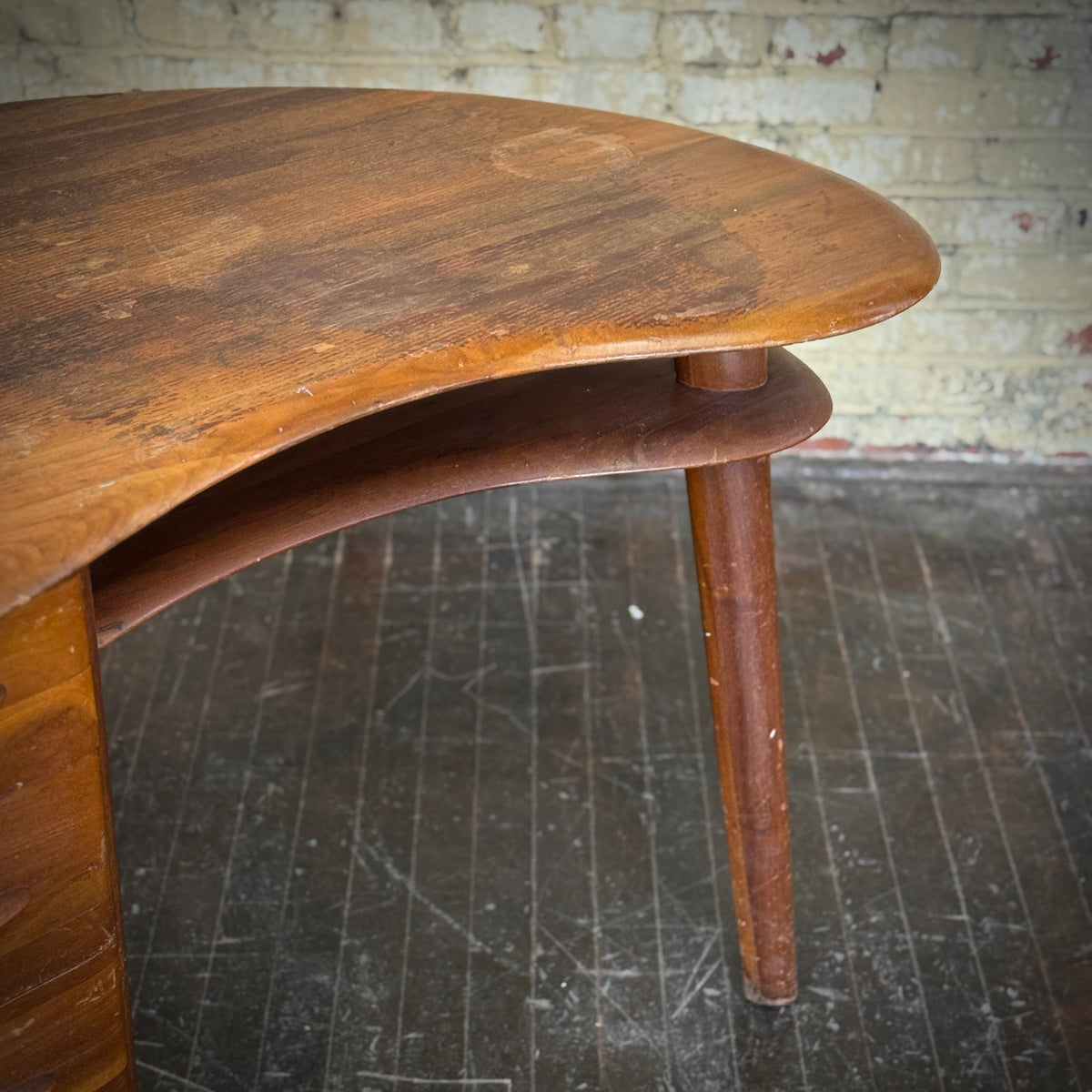 Bissman Kidney Bean Solid Walnut Desk