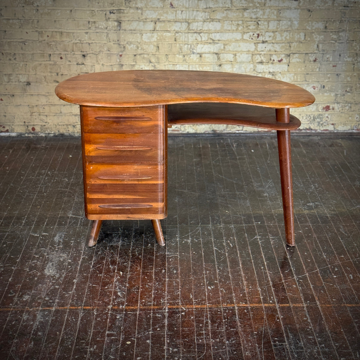 Bissman Kidney Bean Solid Walnut Desk