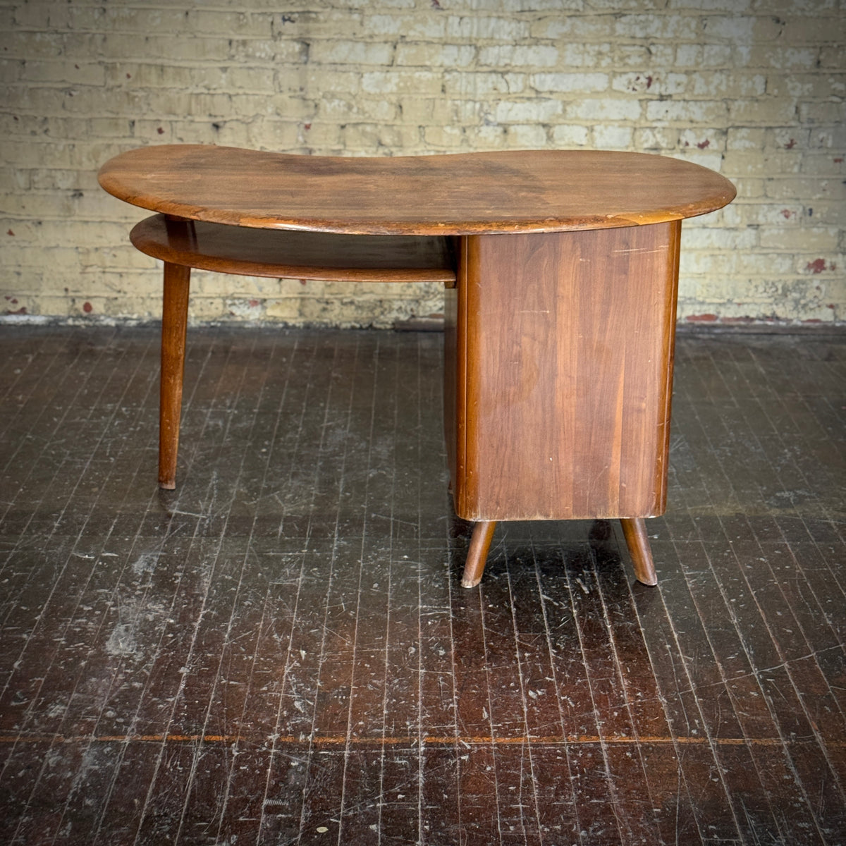 Bissman Kidney Bean Solid Walnut Desk