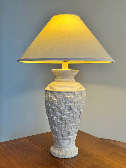 Vintage Post Modern Travertine Table Lamp