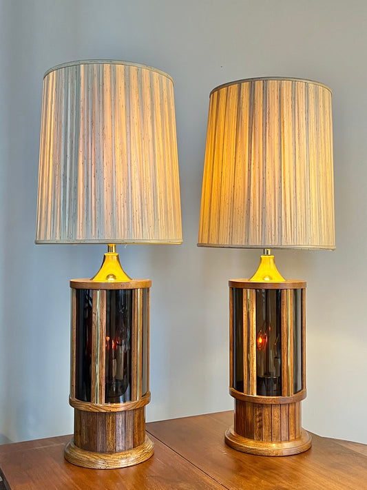 Vintage Mid Century Modern Candle Table Lamps