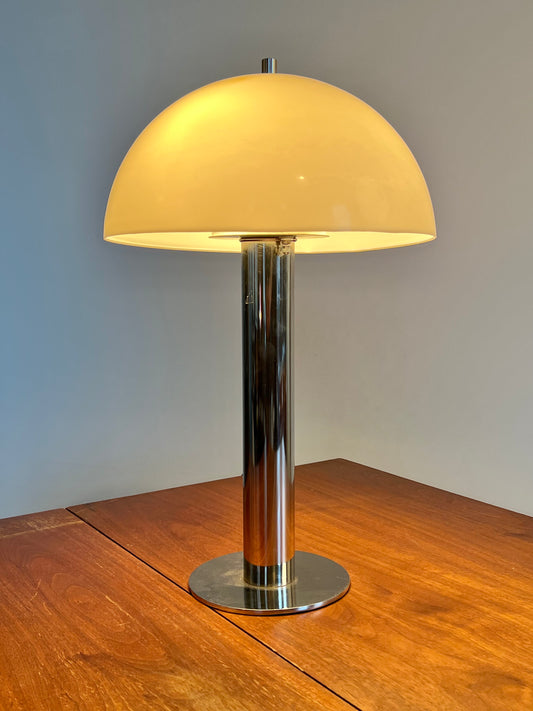 Vintage Von Nessen Chrome Mushroom Table Lamp
