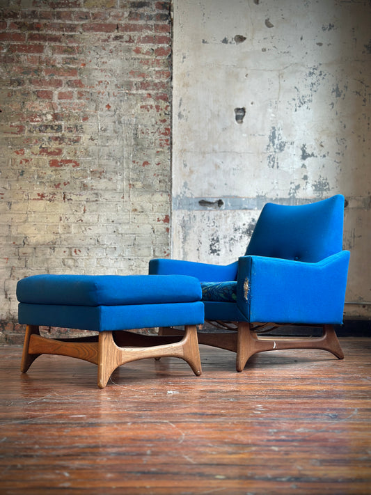 Adrian Pearsall Lounge Chair and Ottoman with Restoration and Upholstery Included