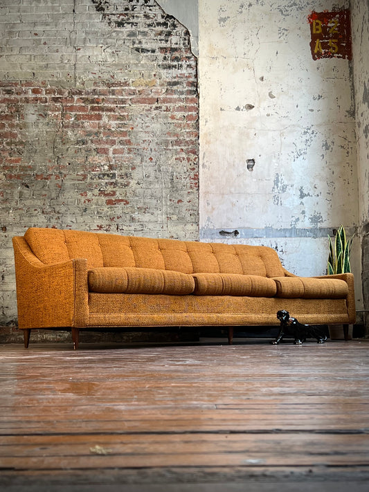Vintage Orange Tweed Sofa