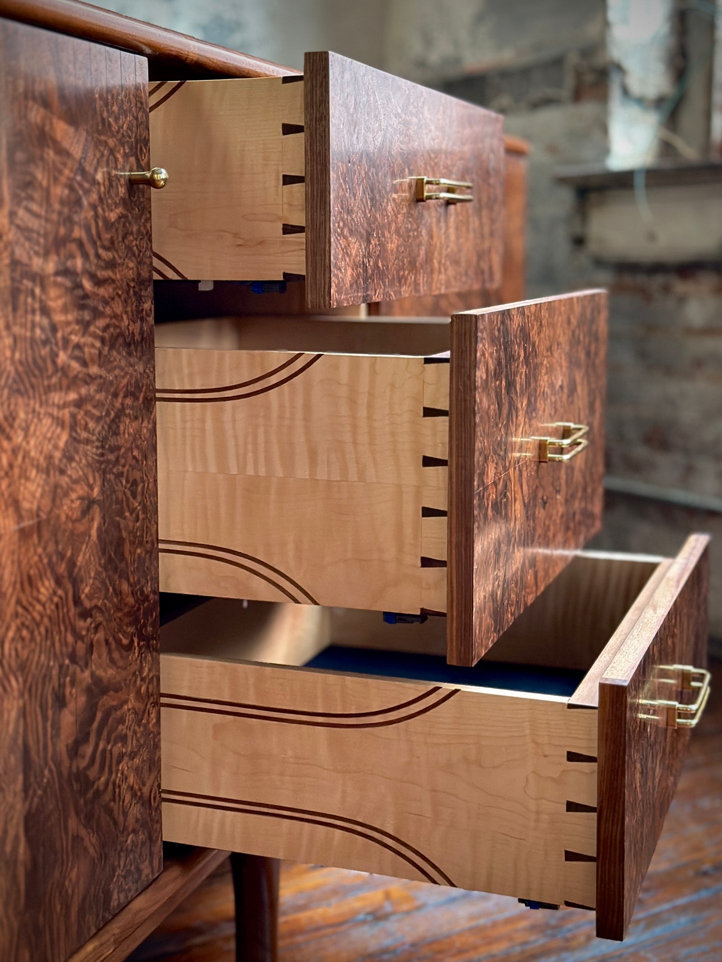 Muse Furniture & Design Walnut Burl Credenza