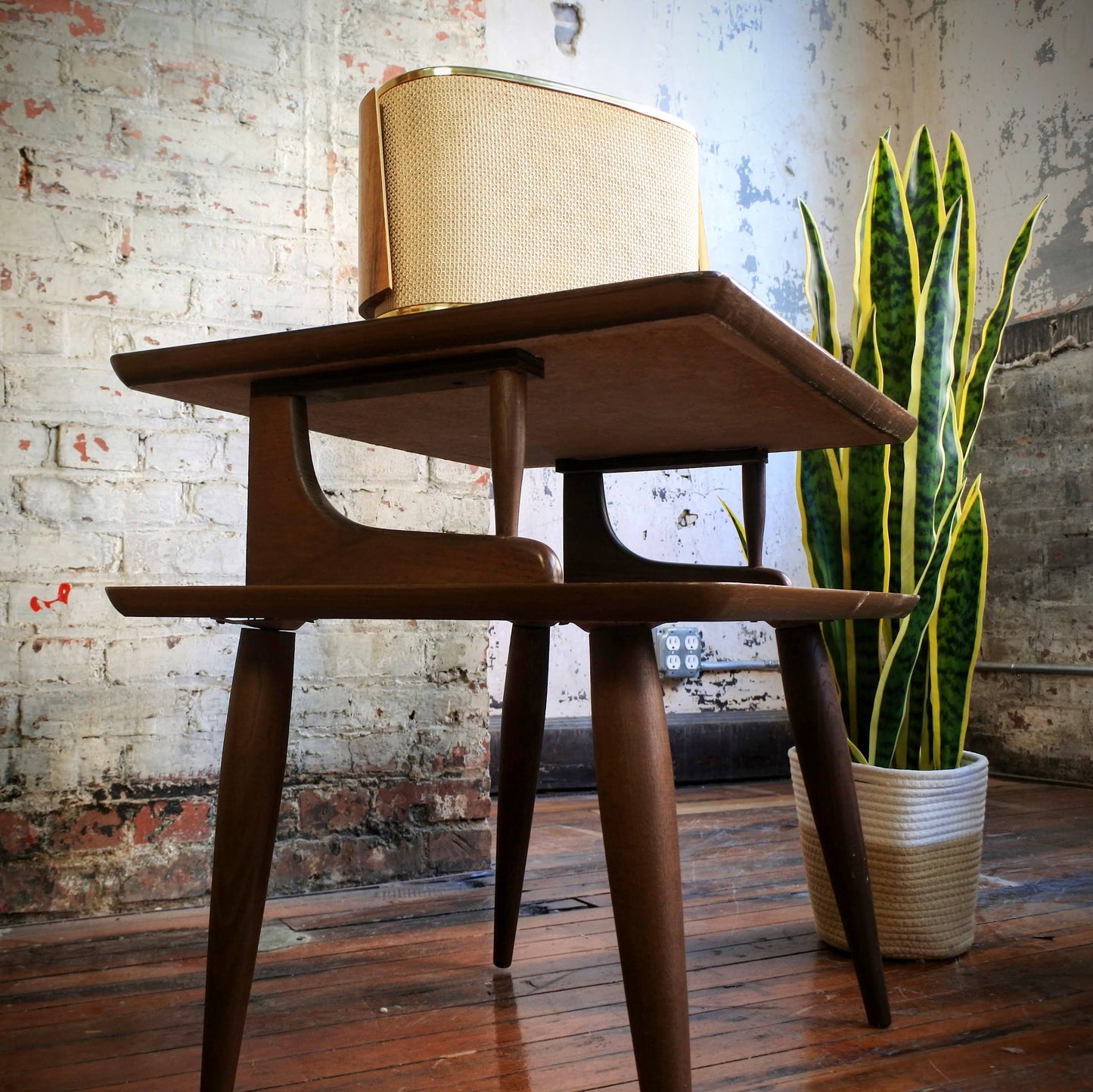 Vintage Laminate Top Side Tables (Pair)