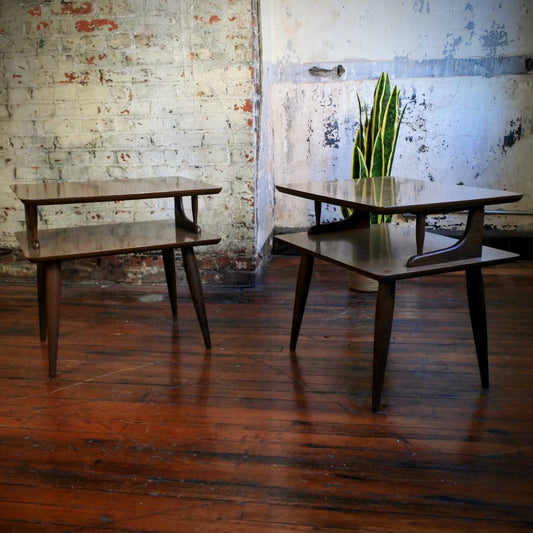 Vintage Laminate Top Side Tables (Pair)