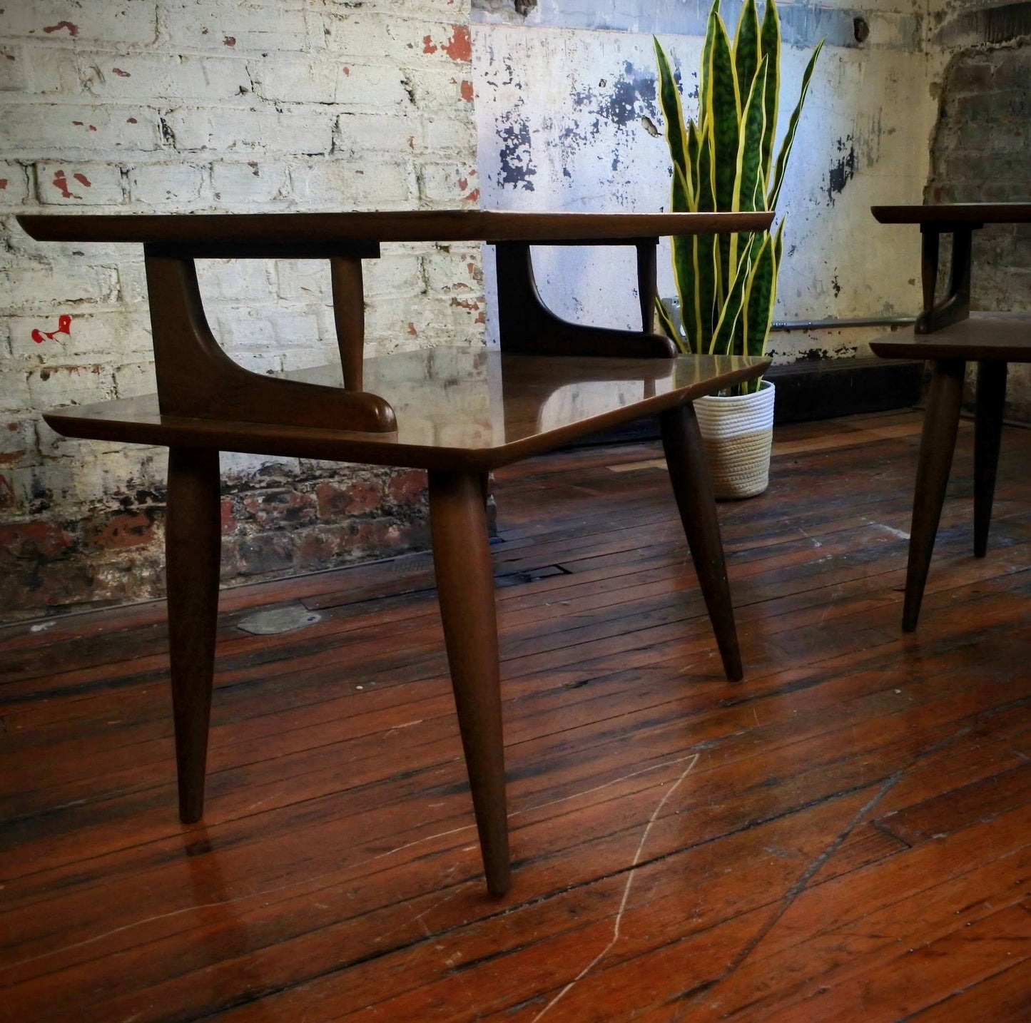 Vintage Laminate Top Side Tables (Pair)