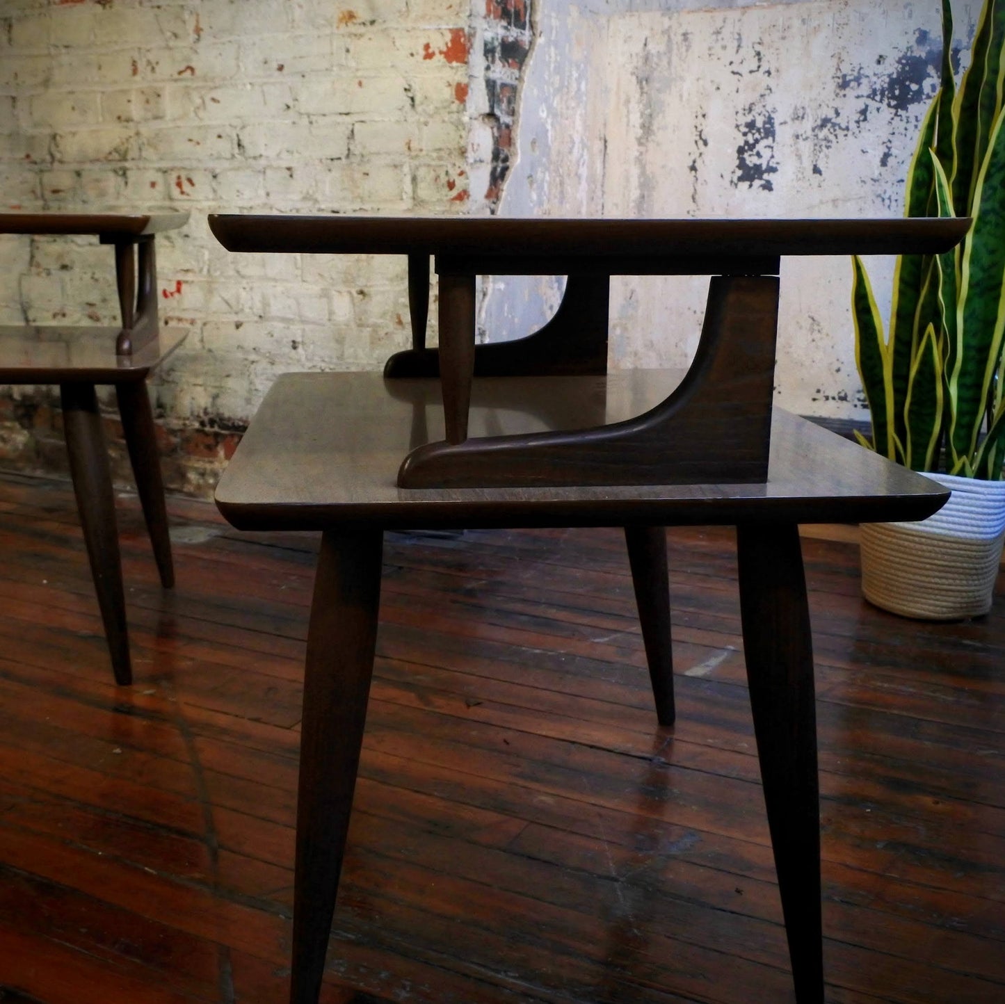 Vintage Laminate Top Side Tables (Pair)