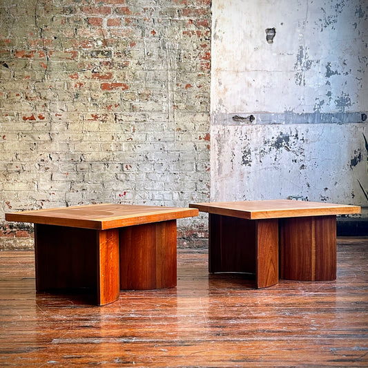 Kroehler MCM Sculpted Base Side Tables (Pair)